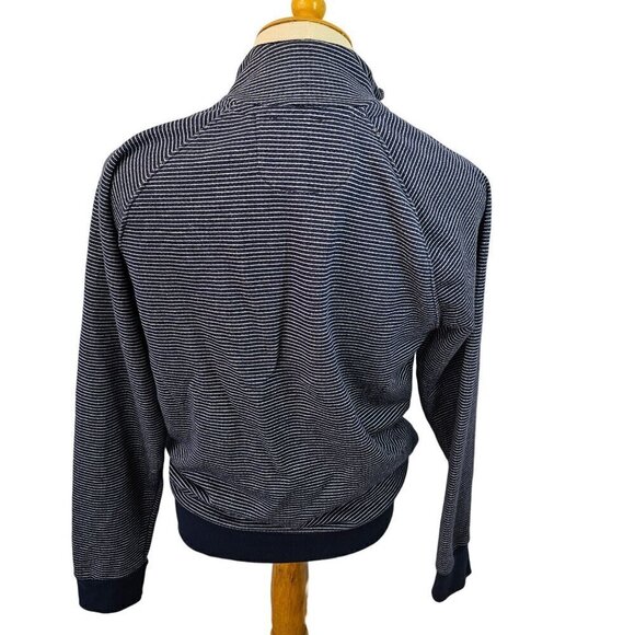 Cutter & Buck Quarter Zip Pullover Blue Stripe Long Sleeve Standing Collar Men S - Picture 4 of 8